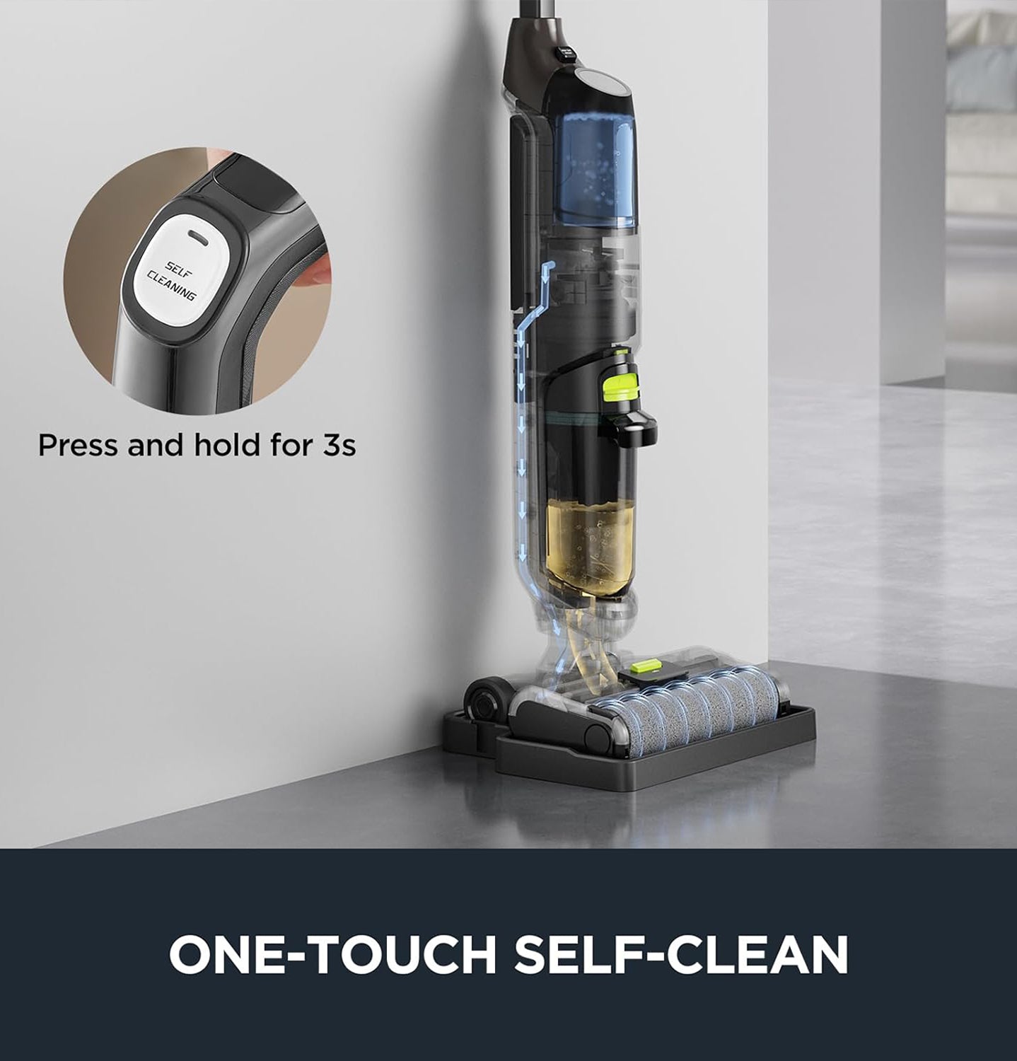 Cordless Wet/Dry Vacuum with Self-Cleaning for Pets & Sticky Messes